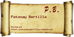 Patonay Bertilla névjegykártya